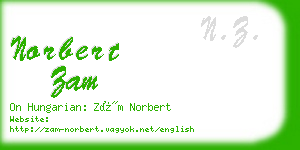 norbert zam business card